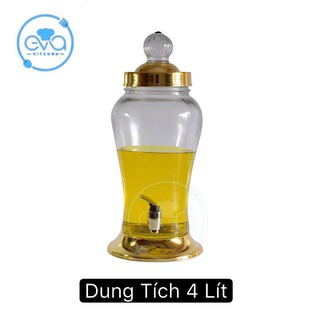 Bình ngâm thủy tinh 4 lít có van dáng củ sâm hs4lv