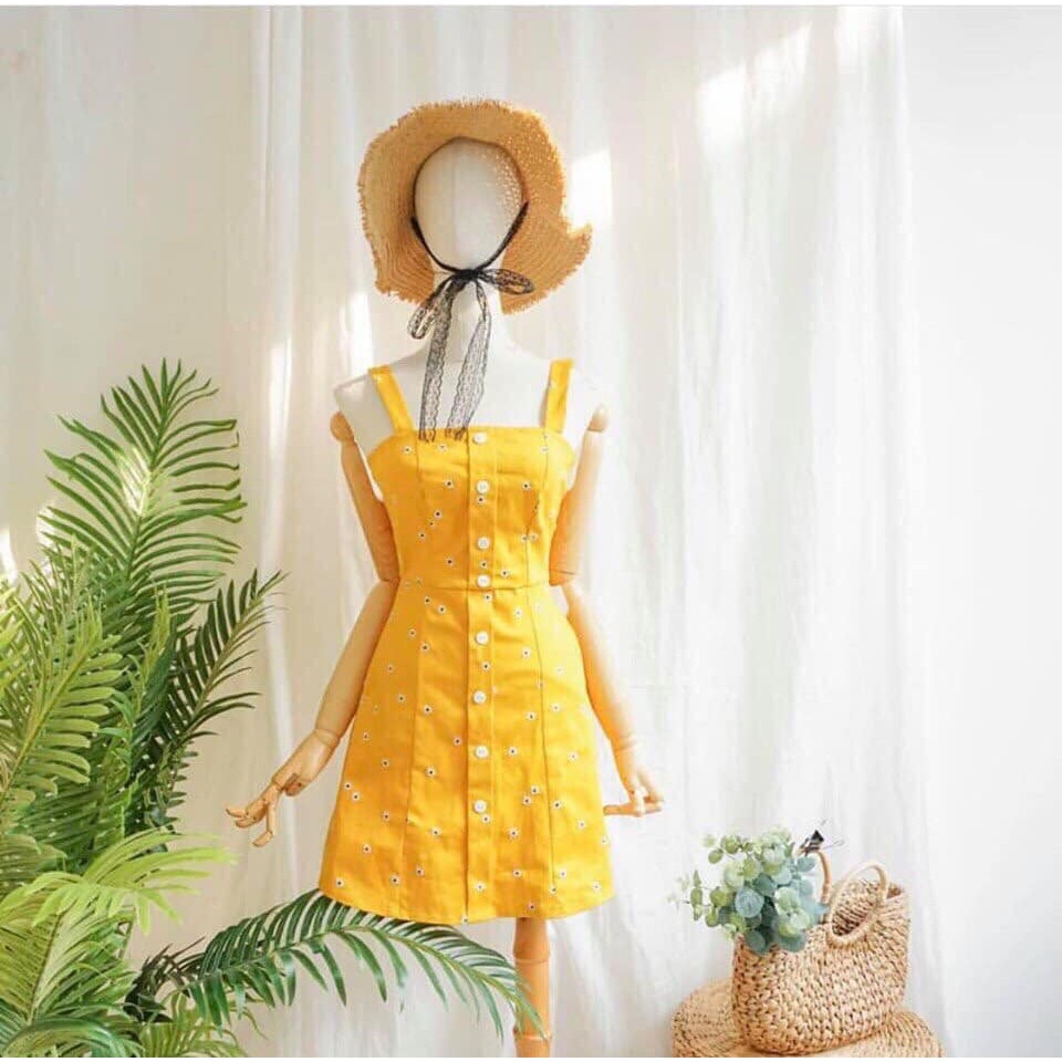 Đầm vàng hoa cúc mini