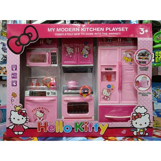 Hộp đồ chơi tủ bếp nấu ăn hello kitty có nhạc và đèn phát sáng 8922