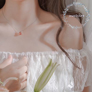 Dây chuyền bạc mèo hồng dễ thương