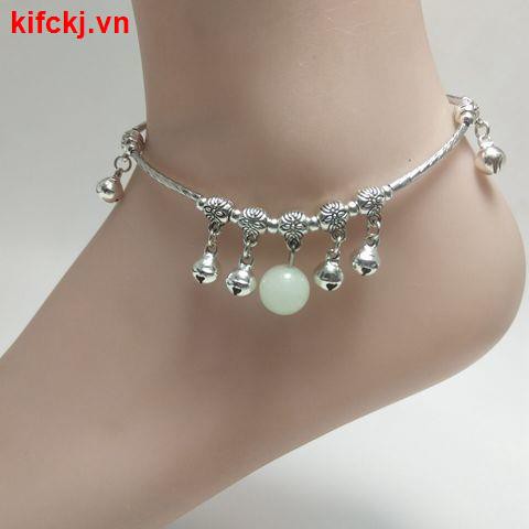  Lắc chân đính chuông mặt hình tròn dạ quang phong cách retro cho nữ | BigBuy360 - bigbuy360.vn