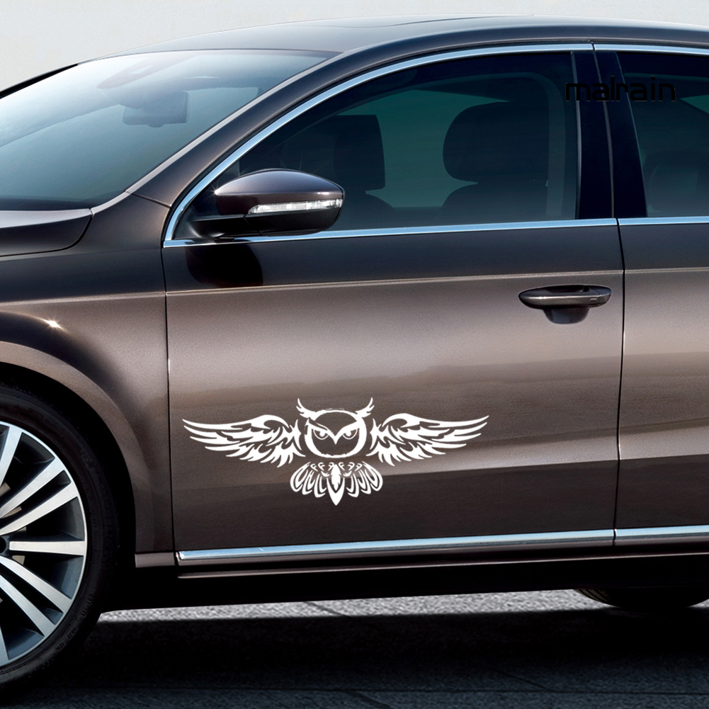 Đề Can Dán Trang Trí Cửa Sau Xe Hơi Họa Tiết Cú Mèo Chống Thấm Nước S095