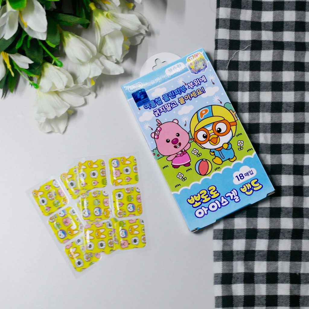 Băng Keo Cá Nhân Pororo Ice Gel (hộp 1 Size, 18 miếng)