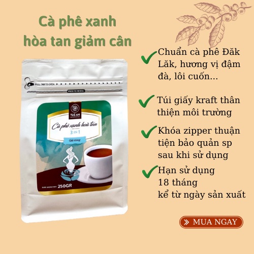 Cà phê xanh giảm cân kháng mỡ Tuệ An cafe xanh hòa tan ngon giam can hiệu quả | BigBuy360 - bigbuy360.vn