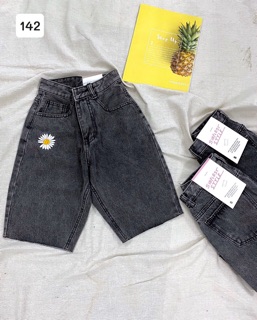 ❄️Short Jeans Ngố Thêu Bông Cúc