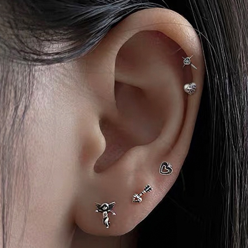 Bộ Khuyên Tai Hình Thiên Thần Phong Cách retro Thời Trang