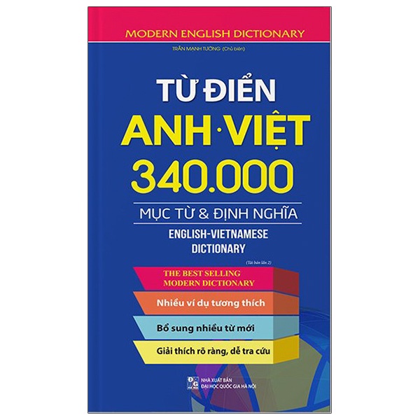Sách Từ Điển Anh - Việt 340.000 Mục Từ Và Định Nghĩa (Tái Bản 2022) (Bìa Cứng)