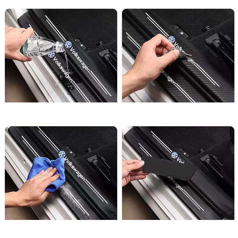 Bộ 4 Miếng Dán Cửa Xe Hơi Bằng Sợi carbon Chống Trầy Không Thấm Nước