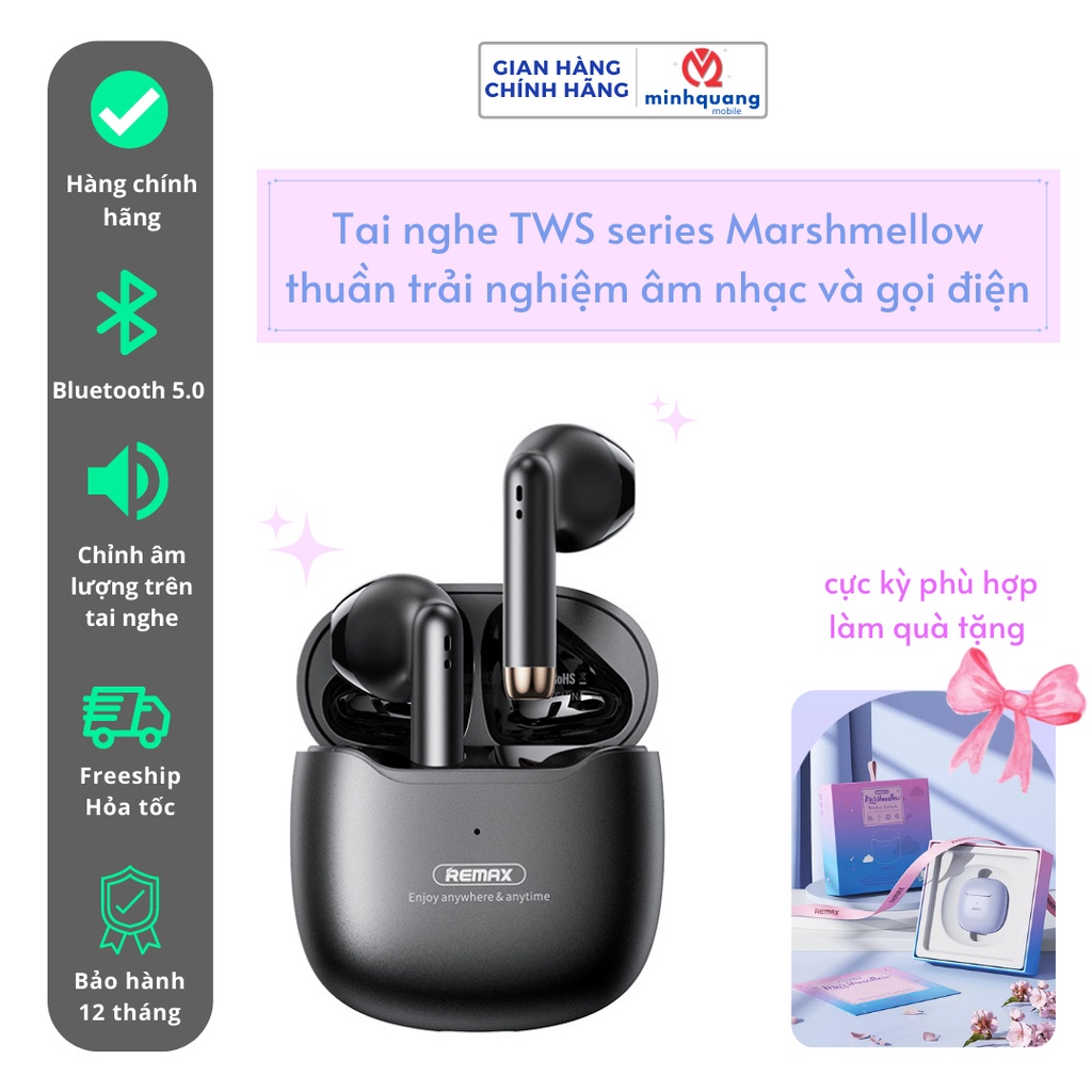 Tai Nghe TWS-19 REMAX Có thể Tăng Giảm âm lượng trên tai nghe, Bảo Hành 12 tháng