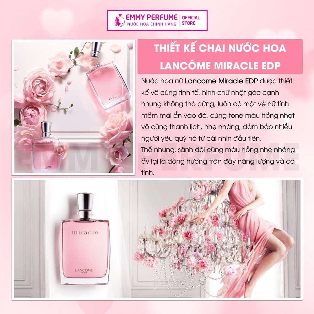 Nước hoa nữ Lancome Miracle Hương thơm nhẹ nhàng Hiện đại, Thanh lịch, Nữ tính EmmyPer