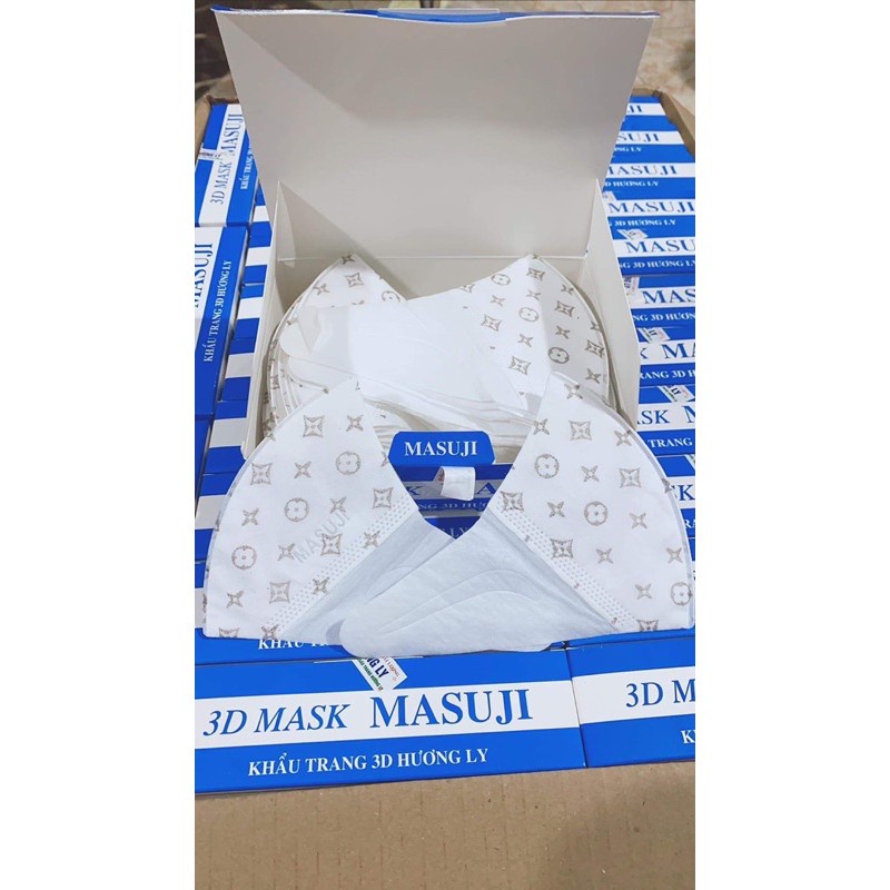 Khẩu Trang Kháng Khuẩn 3D Mask Masuji Chính Hãng( hộp 50c) Khẩu Trang kháng Khuẩn 3 Lớp Công Nghệ Nhật Bản