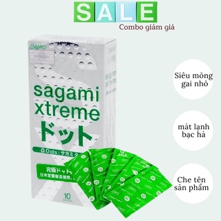 Bao Cao Su Sagami Extreme White Nhật Bản / bao cao su gân gai siêu mỏng kéo dài quan hệ - bcs hộp 10 cái