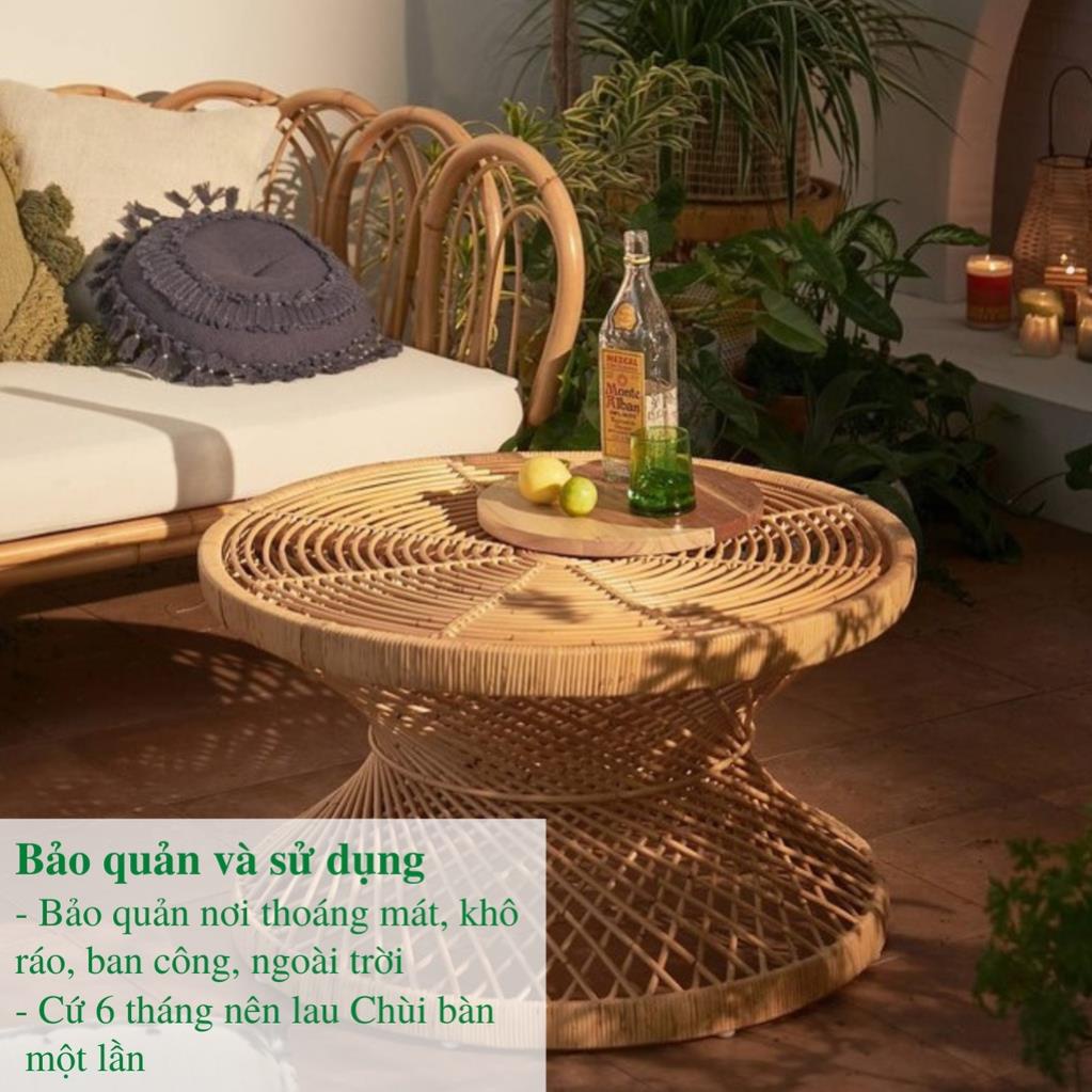 Bàn trà mây tre đan phòng khách cao cấp, nội thất mây, decor phòng, trang trí sân vườn, homestay, quán cafe / HealHomes