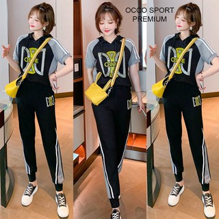 [CAO CẤP] Bộ đồ thể thao nữ có nón đính đá TT546  [HÀNG XUẤT NHẬT-HÀN QUỐC]