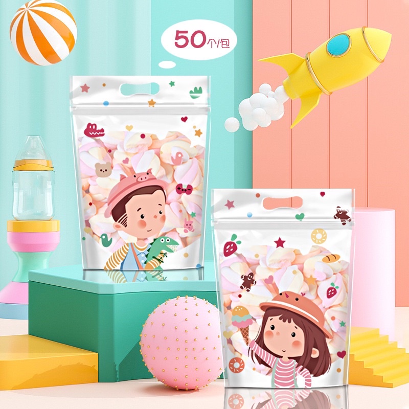 set 50 vỏ túi zip kt 15.5x22cm mẫu bé trai bé gái đựng bánh kẹo