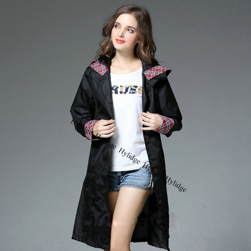 Polyester Women Raincoat With Hood Waterproof Rainwear Breathable Rain Poncho