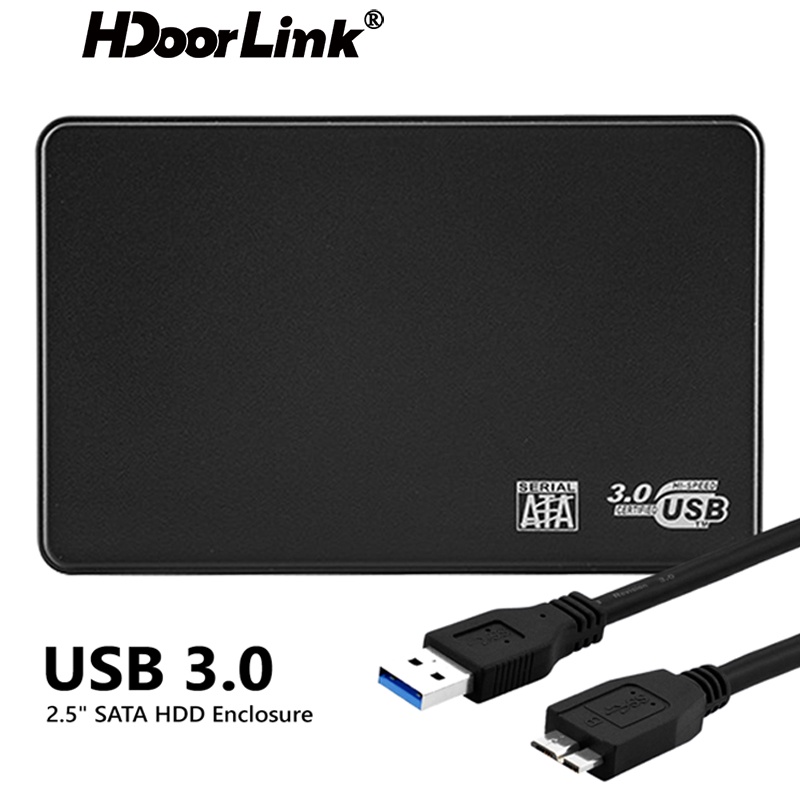 Hộp Đựng Ổ Cứng HdoorLink 2.5" SSD SATA Sang USB3.0 Kèm Dây Cáp USB3.0/2.0 Cho PC/Laptop