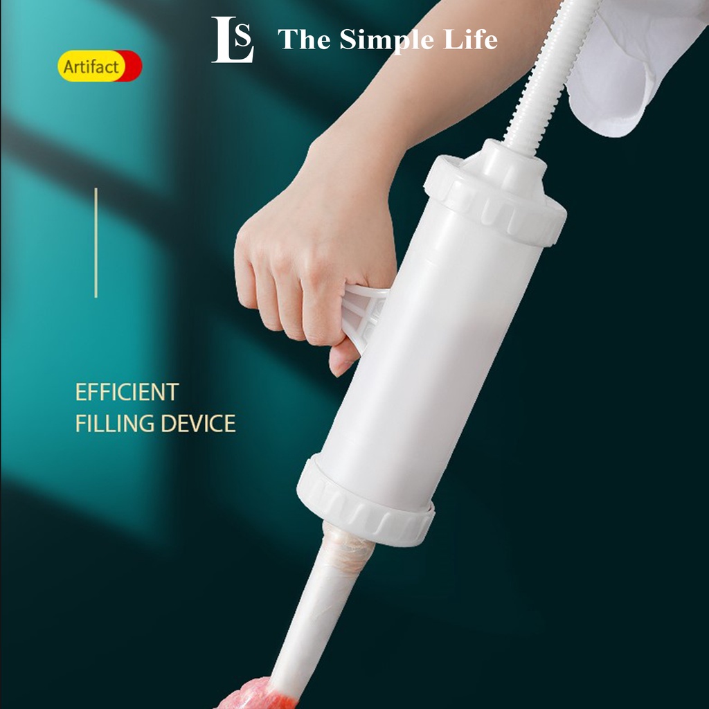 Dụng cụ làm xúc xích lạp xưởng, thiết bị nhồi xúc xích lạp xưởng bằng tay tại nhà 2 phễu cao cấp, tiện dụng [CHÍNH HÃNG]