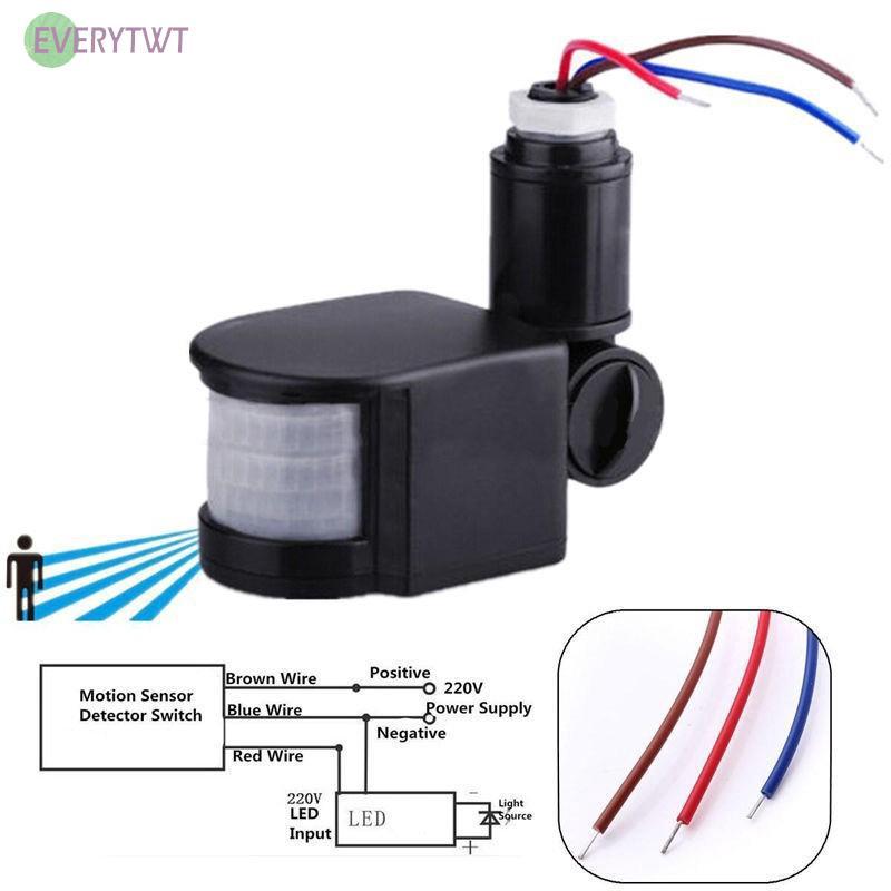 180° 110-220V PIR Infrared Automatic Motion Sensor Detector Wall Lamp Switch