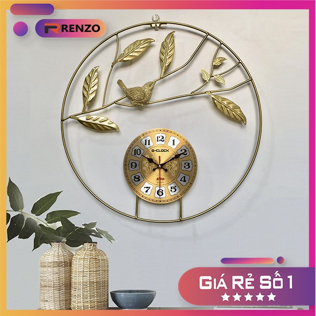 Đồng hồ treo tường hàng Việt Nam chính hãng trang trí đẹp kích thước 48x48cm D2103