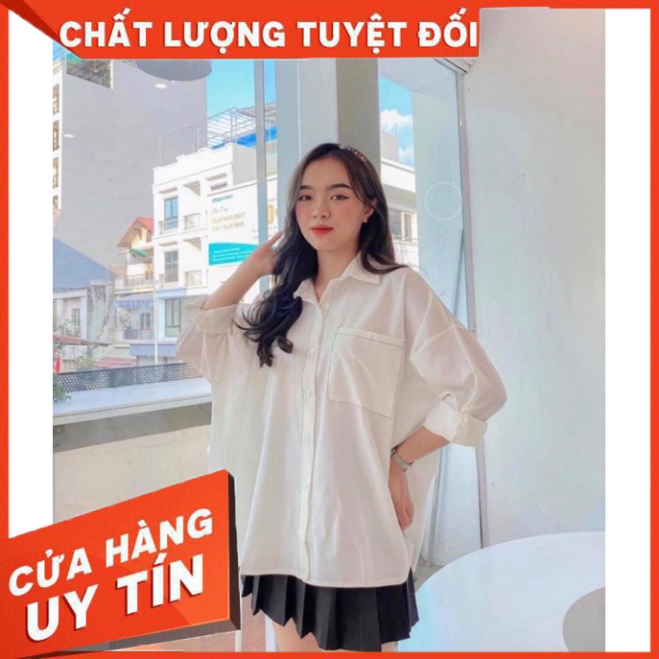 {Giá SỈ} Áo sơ mi nữ kiểu Hàn Quốc viền chỉ loại 1 - Áo sơ mi trắng, đen -Shop