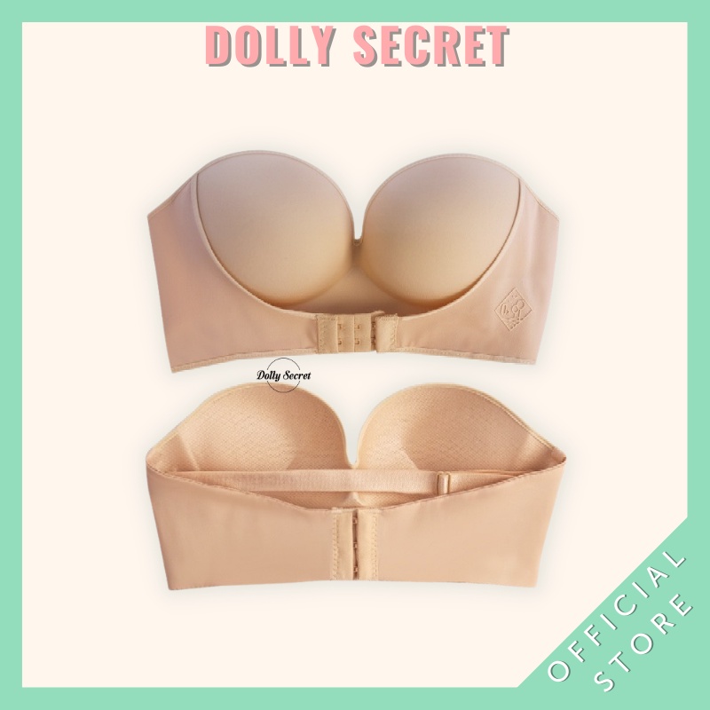 Áo ngực nữ cài trước không dây chống tụt 3 đai nâng ngực mặc váy hở vai DOLLY SECRET A21