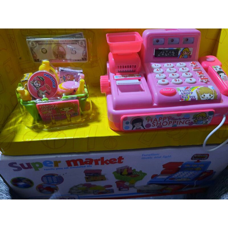 Máy tính tiền siêu thị hello kitty & elsa có tiếng nhạc bíp