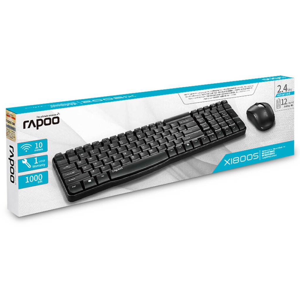 Bộ phím chuột không dây Rapoo X1800s