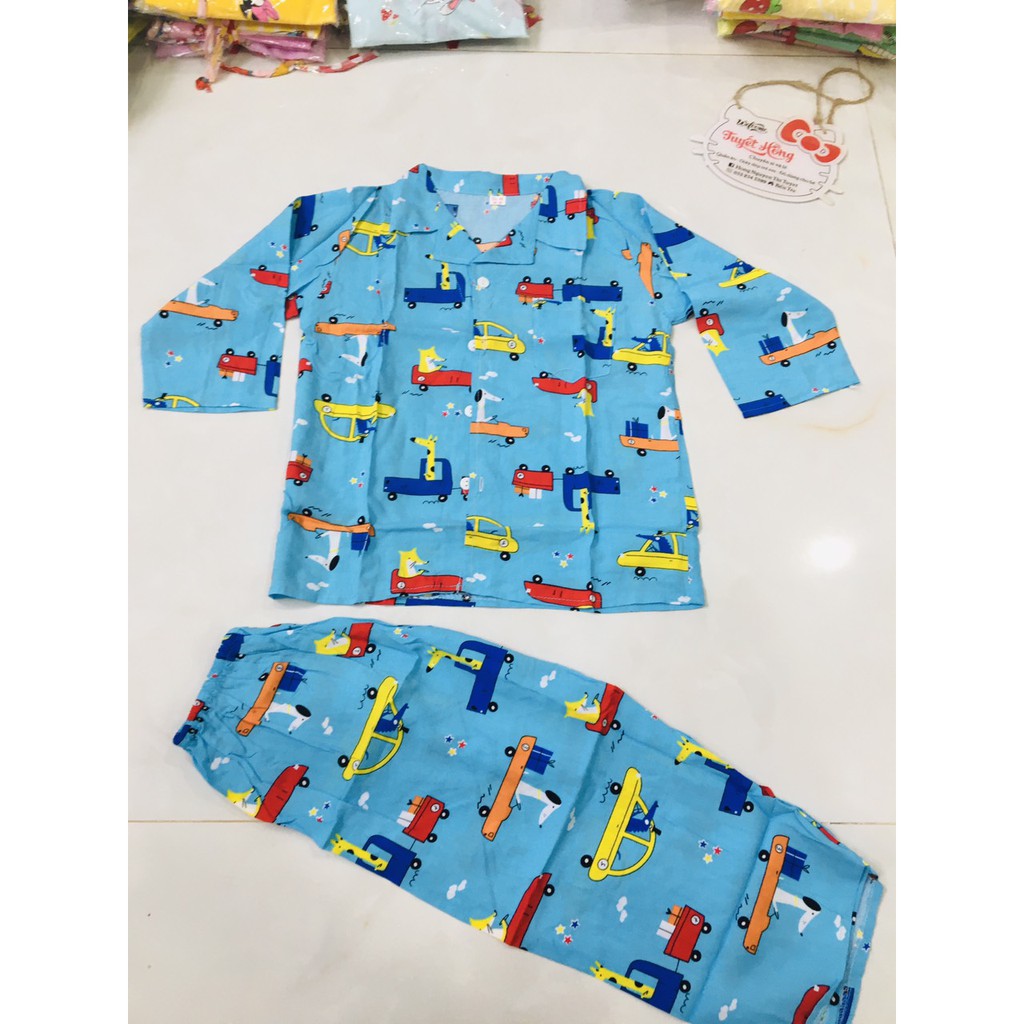 Bộ tole (lanh) tay dài pizama bé trai 15-16 kg