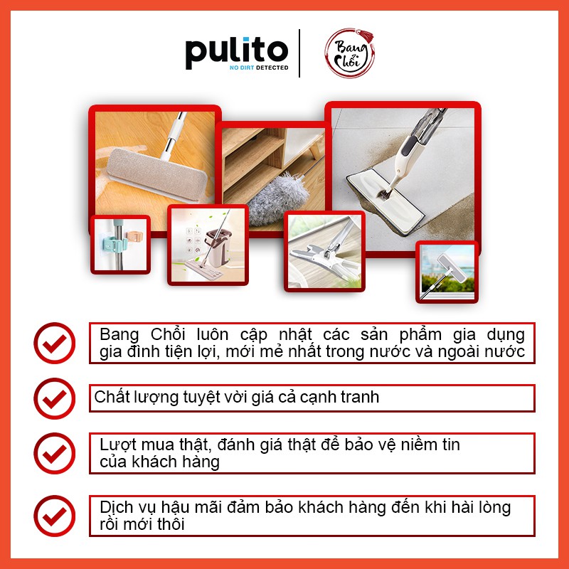 Bông lau thay thế Pulito dùng cho cây lau nhà tự vắt 1 mặt BGL-M1