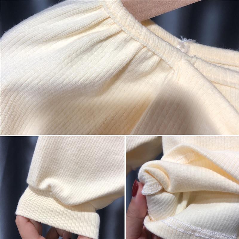 Áo dài tay phối nơ phong cách đáng yêu dành cho bé gái