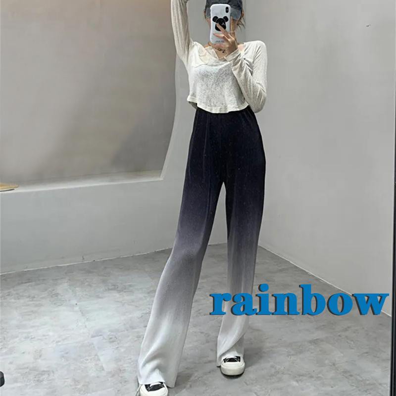 Quần Ống Rộng Palazzo Lưng Cao Xếp Ly Màu Cầu Vồng Thời Trang Cho Nữ | BigBuy360 - bigbuy360.vn