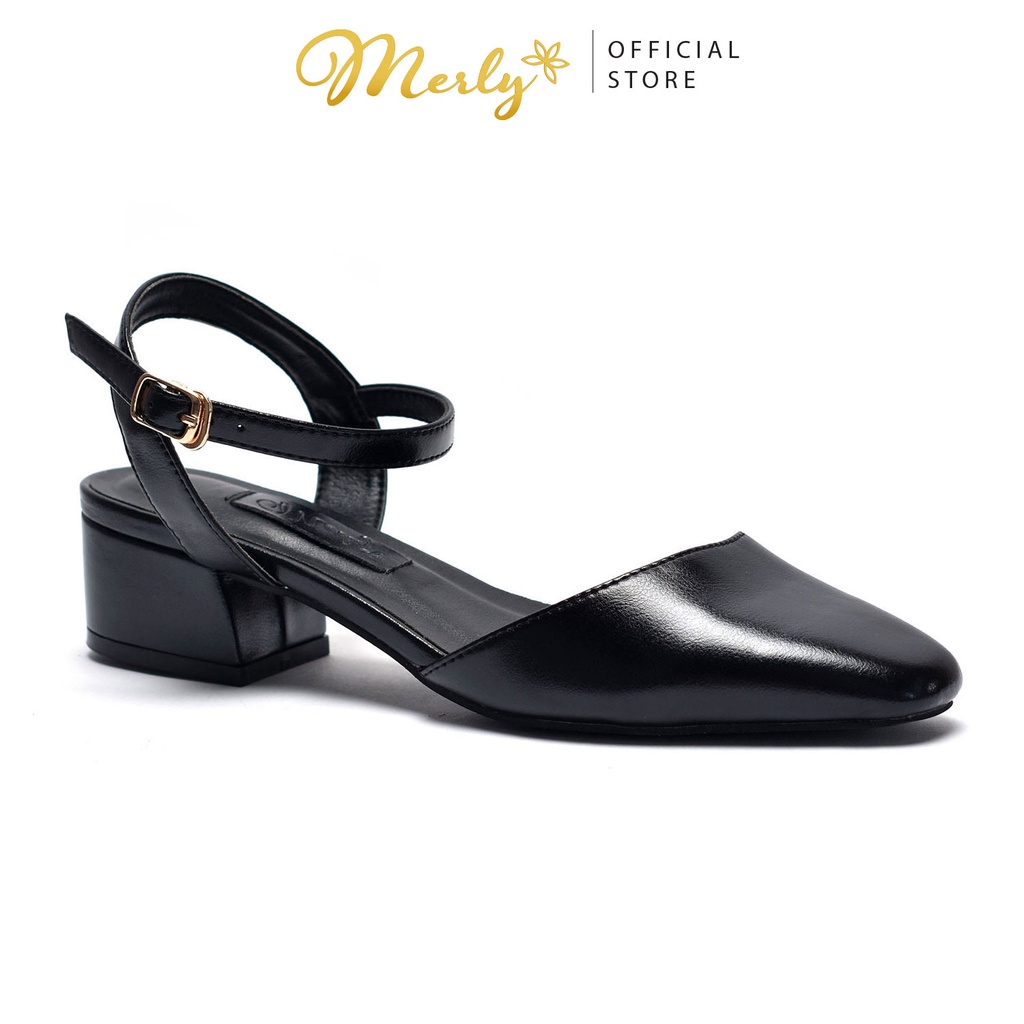Giày Xăng Đan Gót Thấp Bít Mũi Merly 1400, Giày Sandal Nữ Big Size