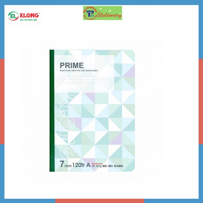 Vở kẻ ngang PRIME khổ B5 Klong - 80, 120, 200 trang; Ms: 892,893,894