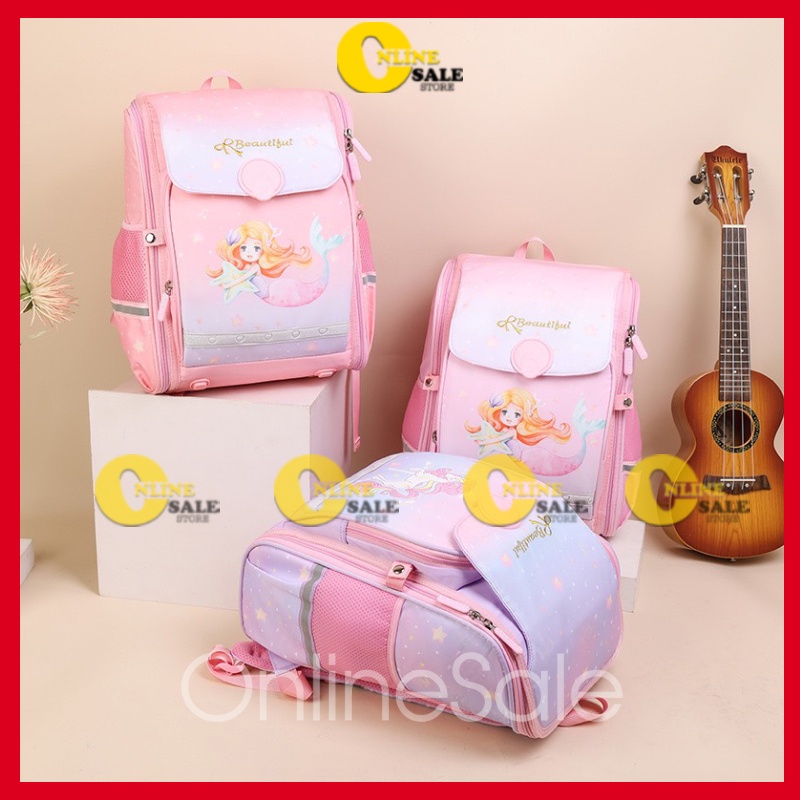 Balo chống gù trẻ em tiểu học cặp xách đi học cho bé gái cấp 1 ba lô cống chúa học sinh lớp2 3 4 5