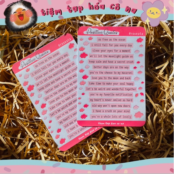 Sticker chữ tổng hợp các câu quote ngắn - Hình dán trang trí bullet journal,trang trí sổ - tiemtaphoacona