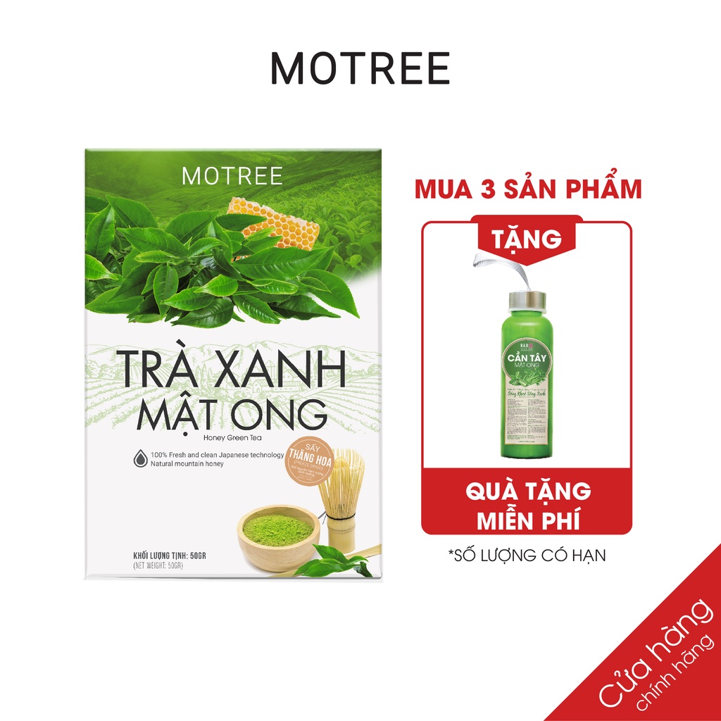 [Xả Kho] Bột trà xanh mật ong MOTREE sấy thăng hoa công nghệ Nhật Bản hộp 54gr.