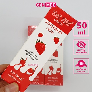 Gel bôi trơn Hot Kiss Strawberry Cream 50ml - Gốc nước - Siêu nhờn - An toàn cho da - Genmec