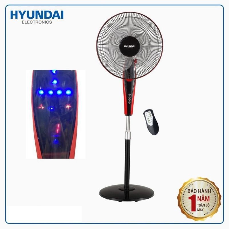 Quạt cây Hyundai , Quạt điều khiển từ xa tính năng hẹn giờ thông minh HDE lồng quạt từ thép cao cấp bọc nhựa ASB 6100