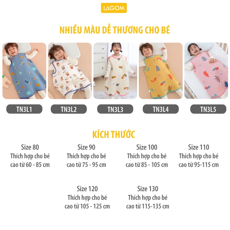 Túi Ngủ Cho Bé Mùa Đông Cotton Trần Bông Ấm Áp | Túi Ngủ Trẻ Em Cao Cấp