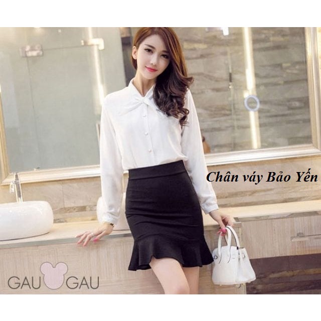 Chân váy đuôi cá ngắn màu đen trẻ trung - M52