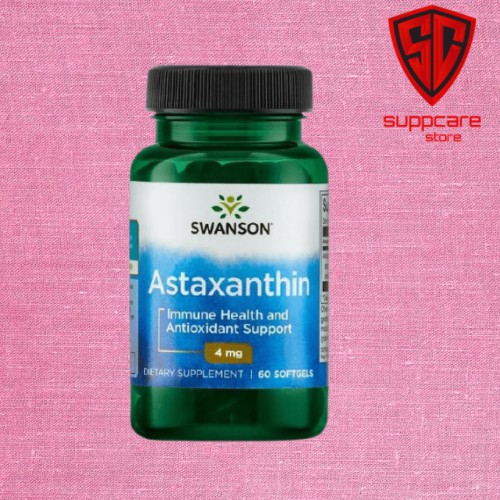 Astaxanthin | Swanson Astaxanthin 4mg 60 softgels- Tăng Đề Kháng, Tốt Cho Tim Mạch - Chính Hãng