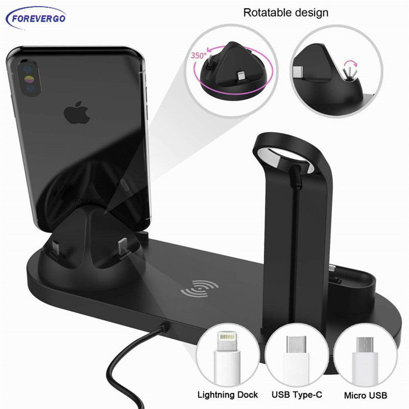 Đế Sạc Không Dây 3 Trong 1 Đa Năng Cho Iwatch Airpods Iphone