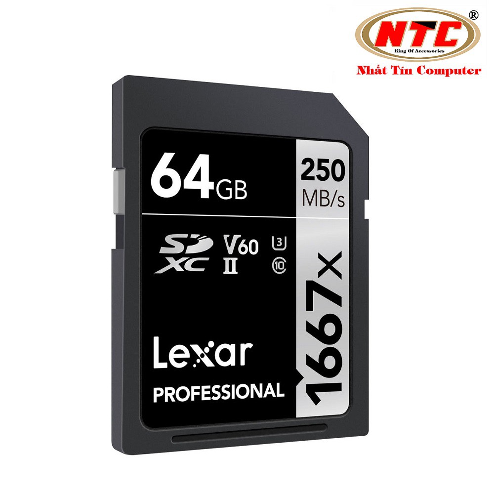 Thẻ nhớ Máy Ảnh SDXC Lexar Professional 64GB 1667x UHS-II U3 V60 Read 250MB/s / Write 80MB/s (Đen)