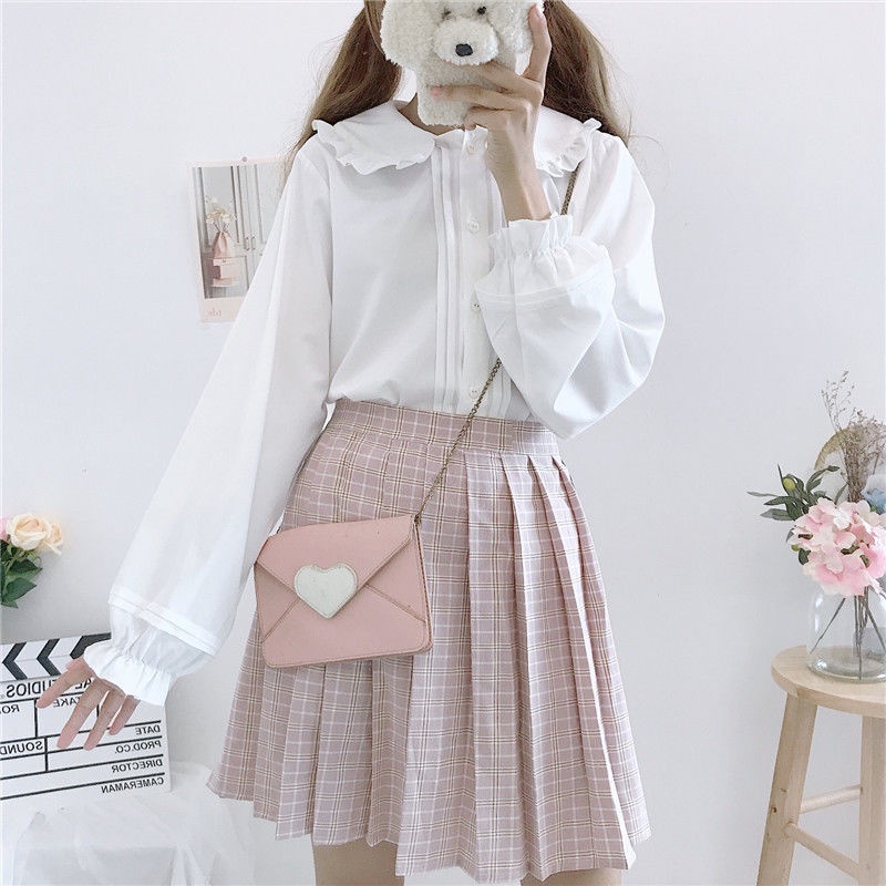 Áo Sơ Mi lolita Cổ Búp Bê Tay Dài Phong Cách Nhật Bản Thời Trang Xuân Hè 2022 Mới Dành Cho Nữ