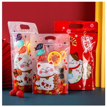 Túi zip mẫu Mèo thần tài ( set 50c)