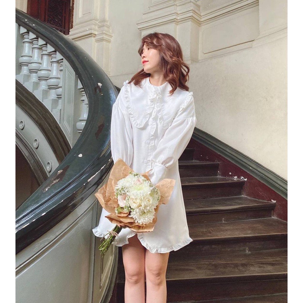 Đầm Sơ Mi Vintage (TRẮNG)