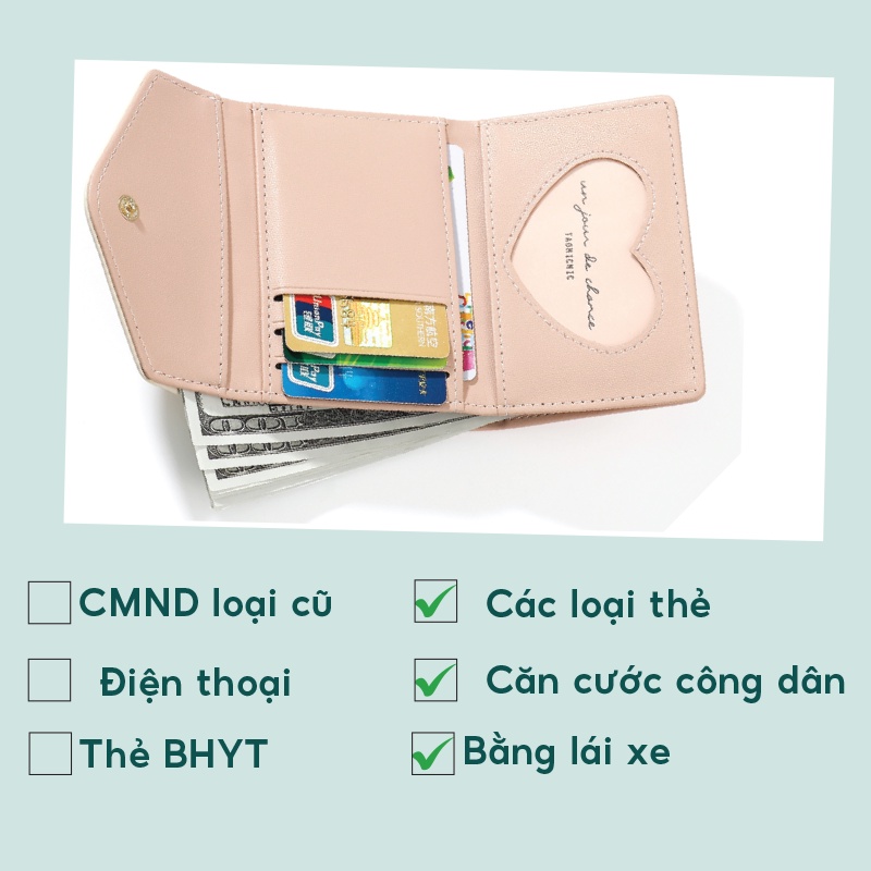 Ví nữ ngắn mini thời trang chính hãng TAILIAN nhỏ gọn nhiều ngăn đựng tiền da cao cấp cực đẹp giá rẻ TM11