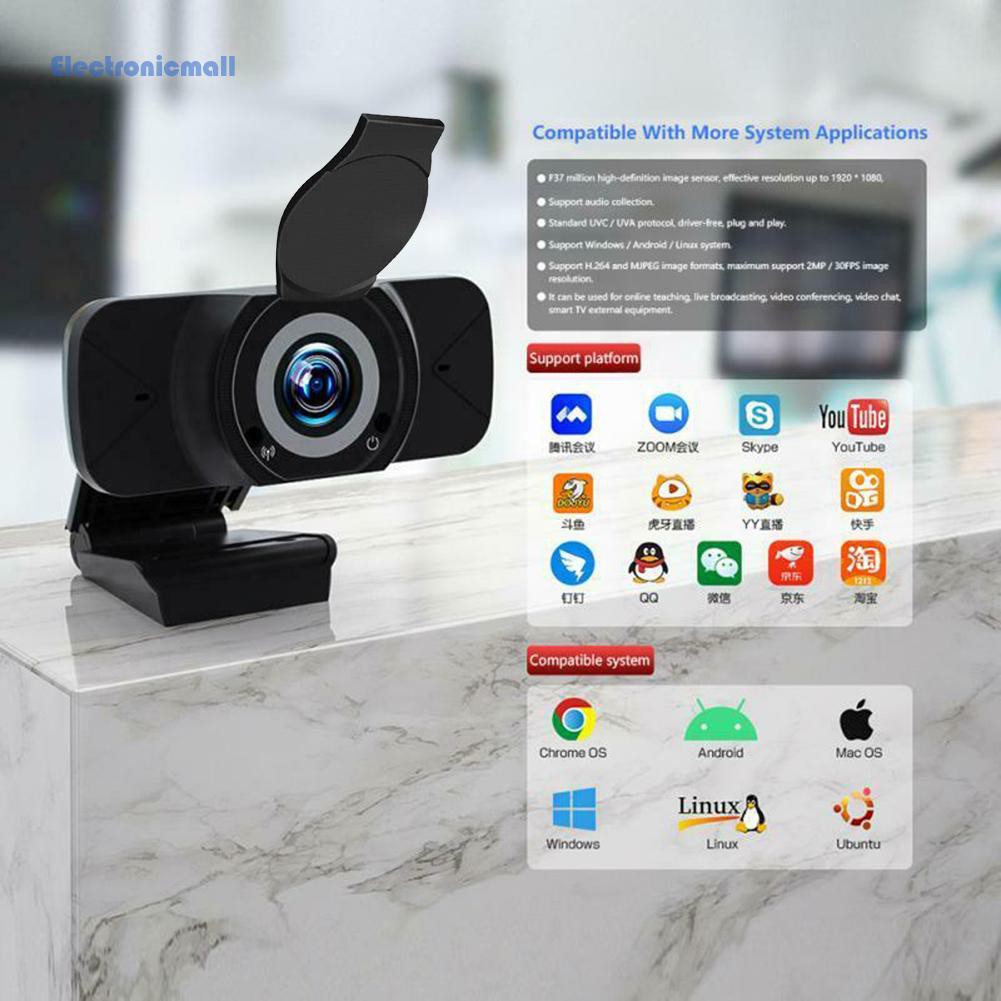 Webcam Điện Tử Ug01 W8 Full Hd 1080p Kèm Mic | BigBuy360 - bigbuy360.vn