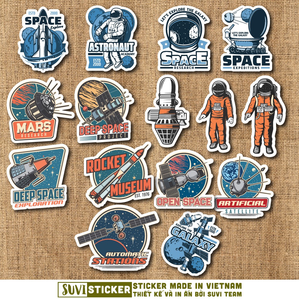 50 Sticker Galaxy Vũ Trụ chống nước sticker dán mũ bảo hiểm, laptop, điện thoại, đàn guitar, vali. MSP: NS05